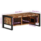Tavolino Salotto Multicolore 90x50x36cm Legno Massello Recupero