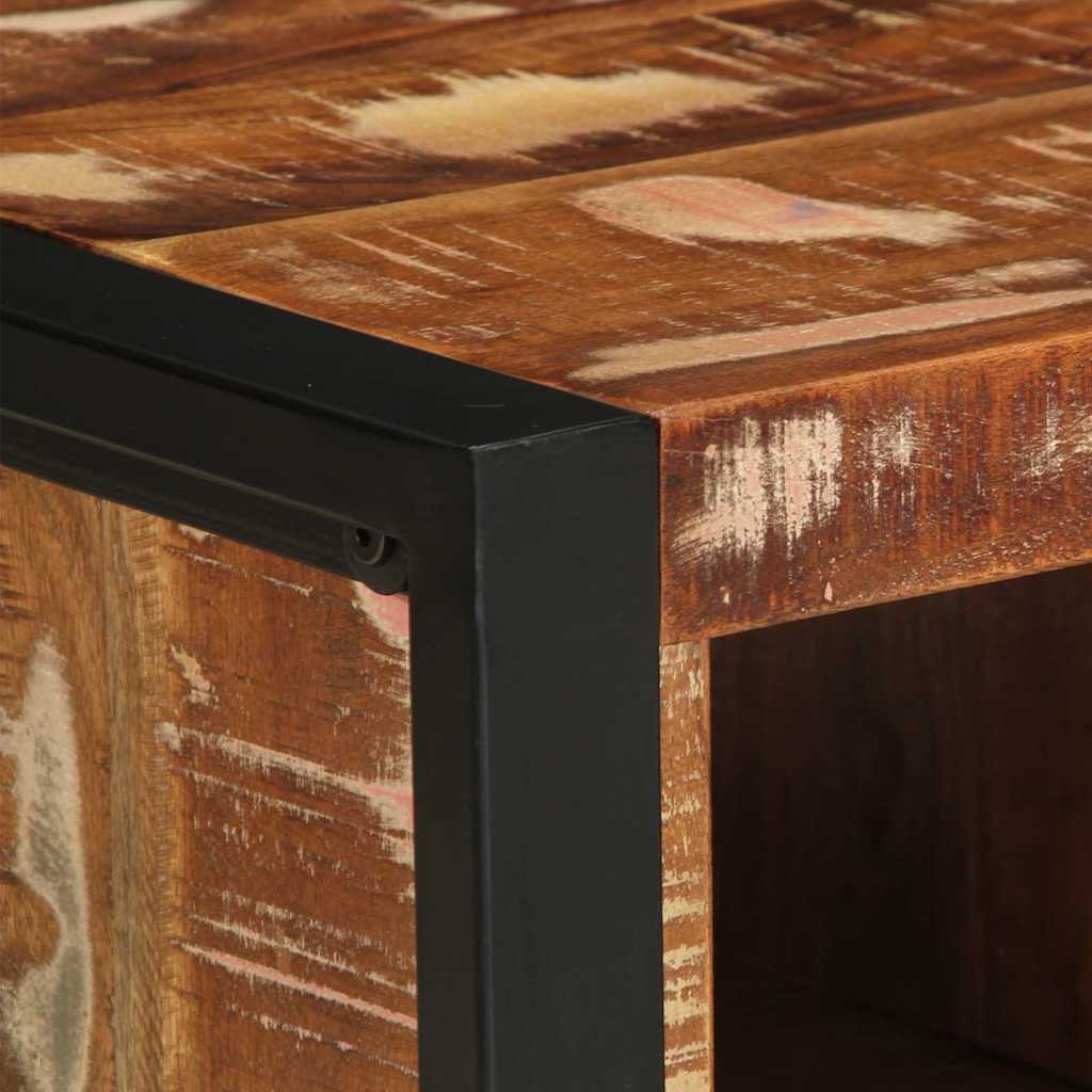 Tavolino Salotto Multicolore 90x50x36cm Legno Massello Recupero