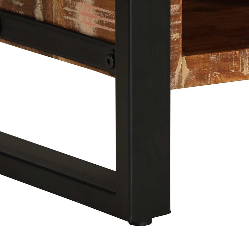 Tavolino Salotto Multicolore 90x50x36cm Legno Massello Recupero