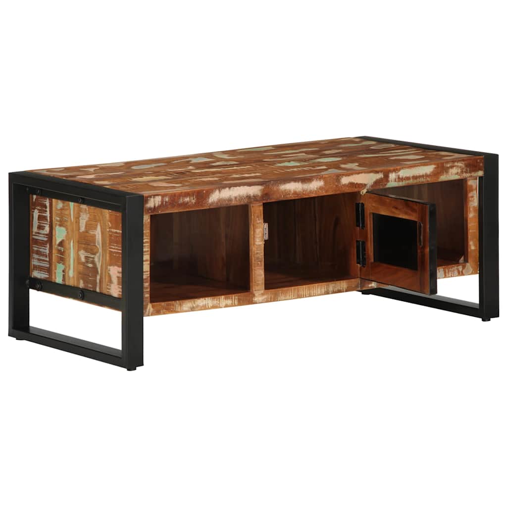 Tavolino Salotto Multicolore 90x50x36cm Legno Massello Recupero
