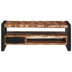 Tavolino Salotto Multicolore 90x50x36cm Legno Massello Recupero