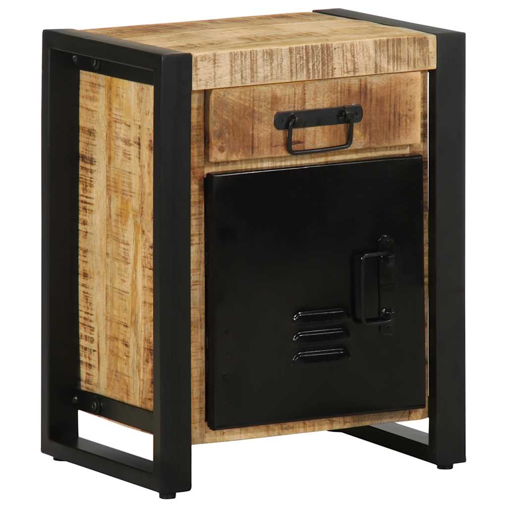 Comodino 40x30x50 cm in Legno Massello di Mango Grezzo