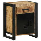 Comodino 40x30x50 cm in Legno Massello di Mango Grezzo