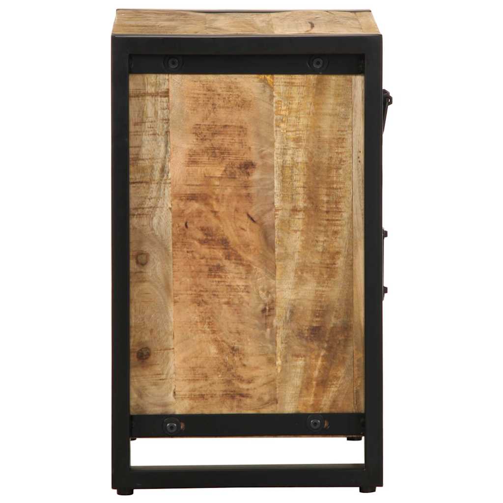 Comodino 40x30x50 cm in Legno Massello di Mango Grezzo