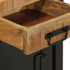 Comodino 40x30x50 cm in Legno Massello di Mango Grezzo