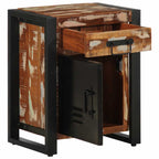 Comodino Multicolore 40x30x50 cm in Legno Massello Recupero
