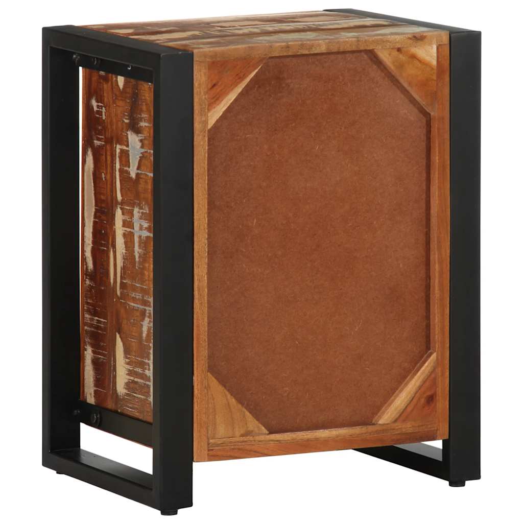 Comodino Multicolore 40x30x50 cm in Legno Massello Recupero