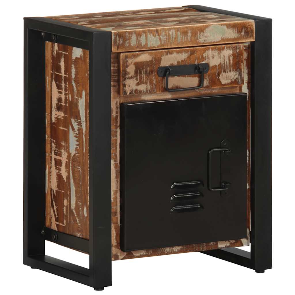 Comodini 2 pz Multicolore in Legno Massello di Mango Grezzo