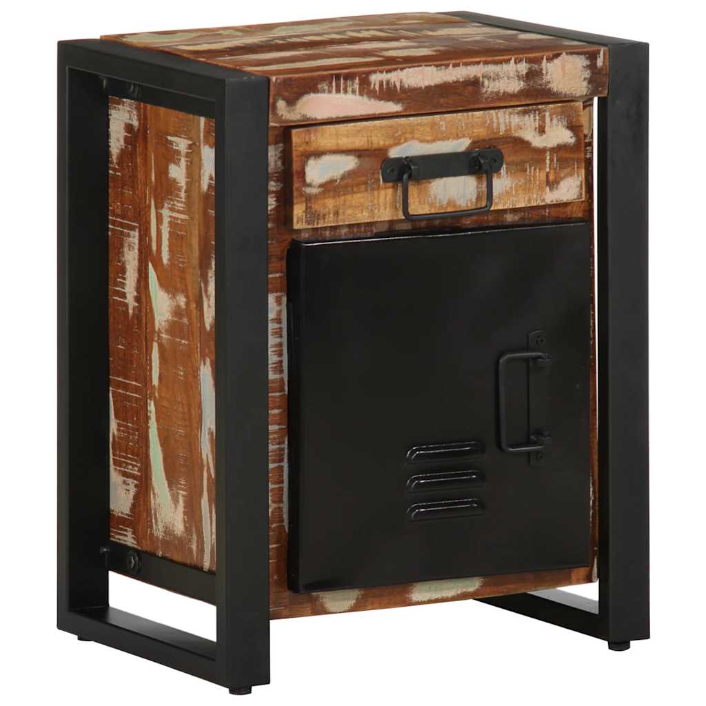 Comodini 2 pz Multicolore in Legno Massello di Mango Grezzo