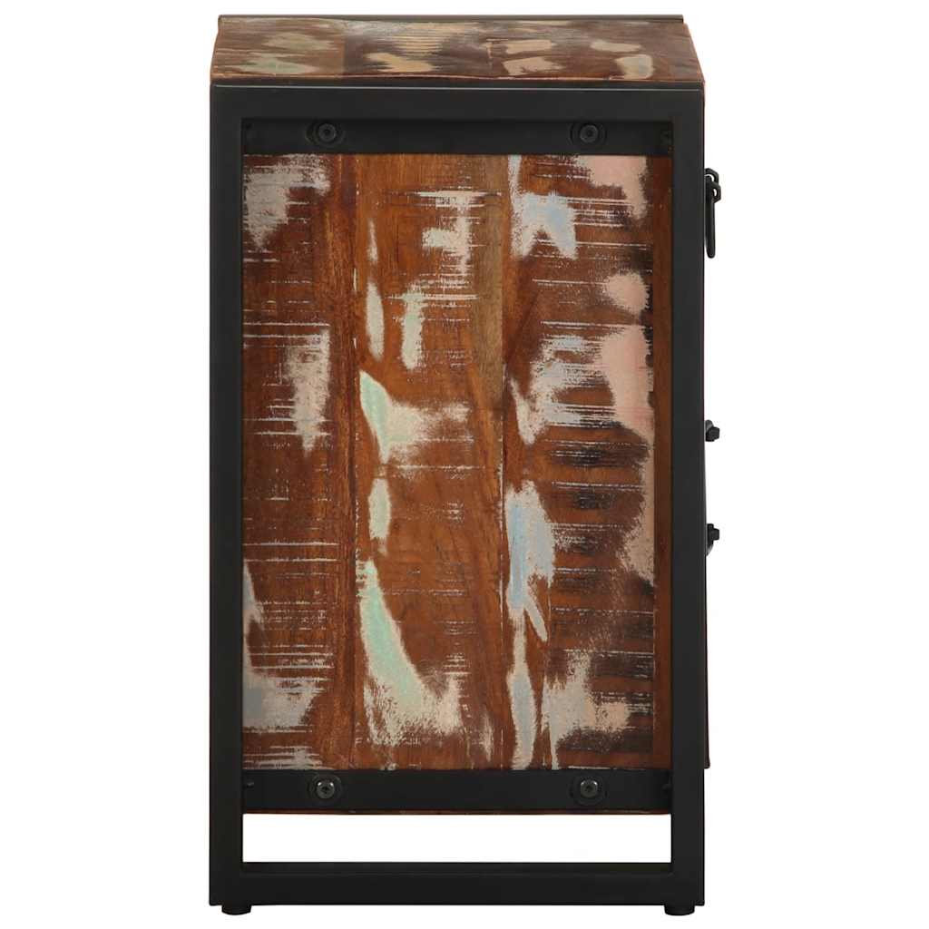 Comodini 2 pz Multicolore in Legno Massello di Mango Grezzo