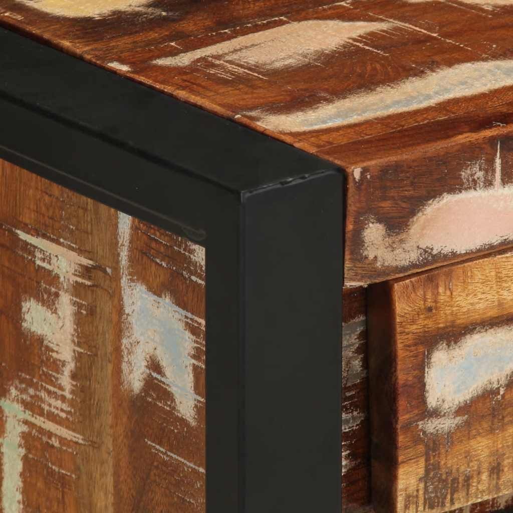 Comodini 2 pz Multicolore in Legno Massello di Mango Grezzo