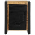Comodino 40x30x51 cm in Legno Grezzo Massello di Mango