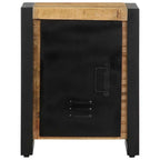 Comodino 40x30x51 cm in Legno Grezzo Massello di Mango
