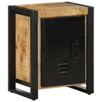 Comodino 40x30x51 cm in Legno Grezzo Massello di Mango