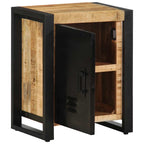 Comodino 40x30x51 cm in Legno Grezzo Massello di Mango