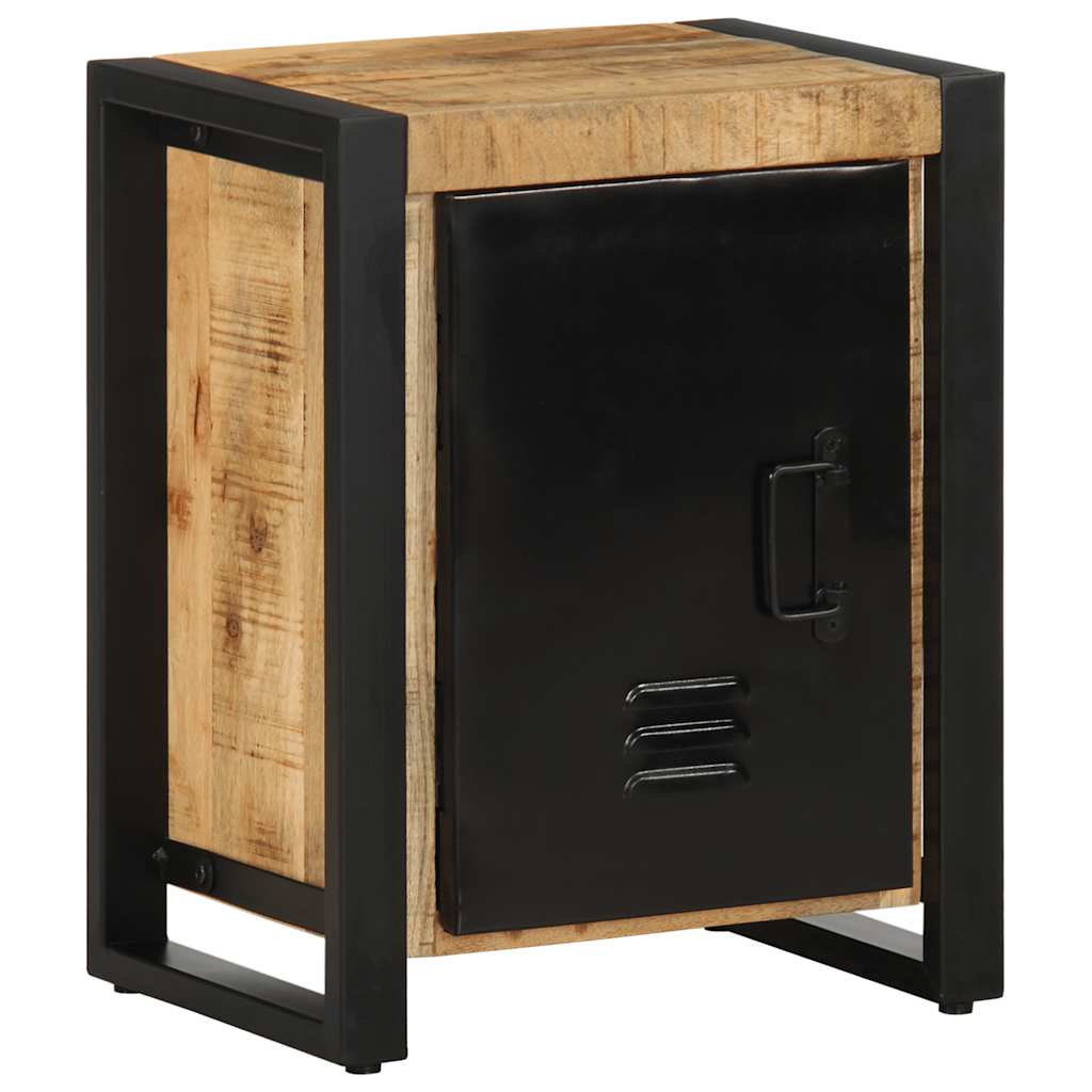 Comodini 2 pz in Legno Massello di Mango Grezzo