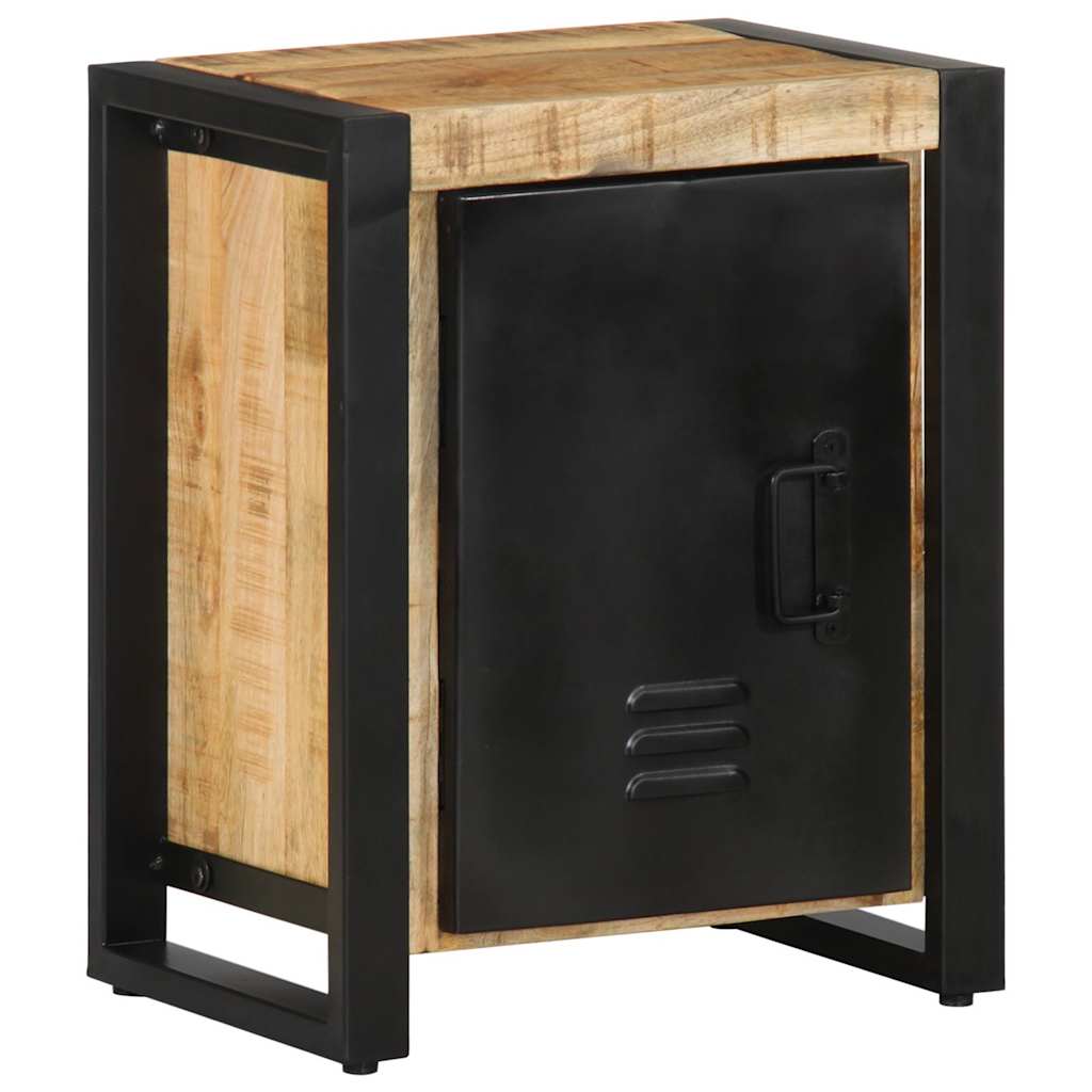 Comodini 2 pz in Legno Massello di Mango Grezzo
