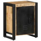 Comodini 2 pz in Legno Massello di Mango Grezzo