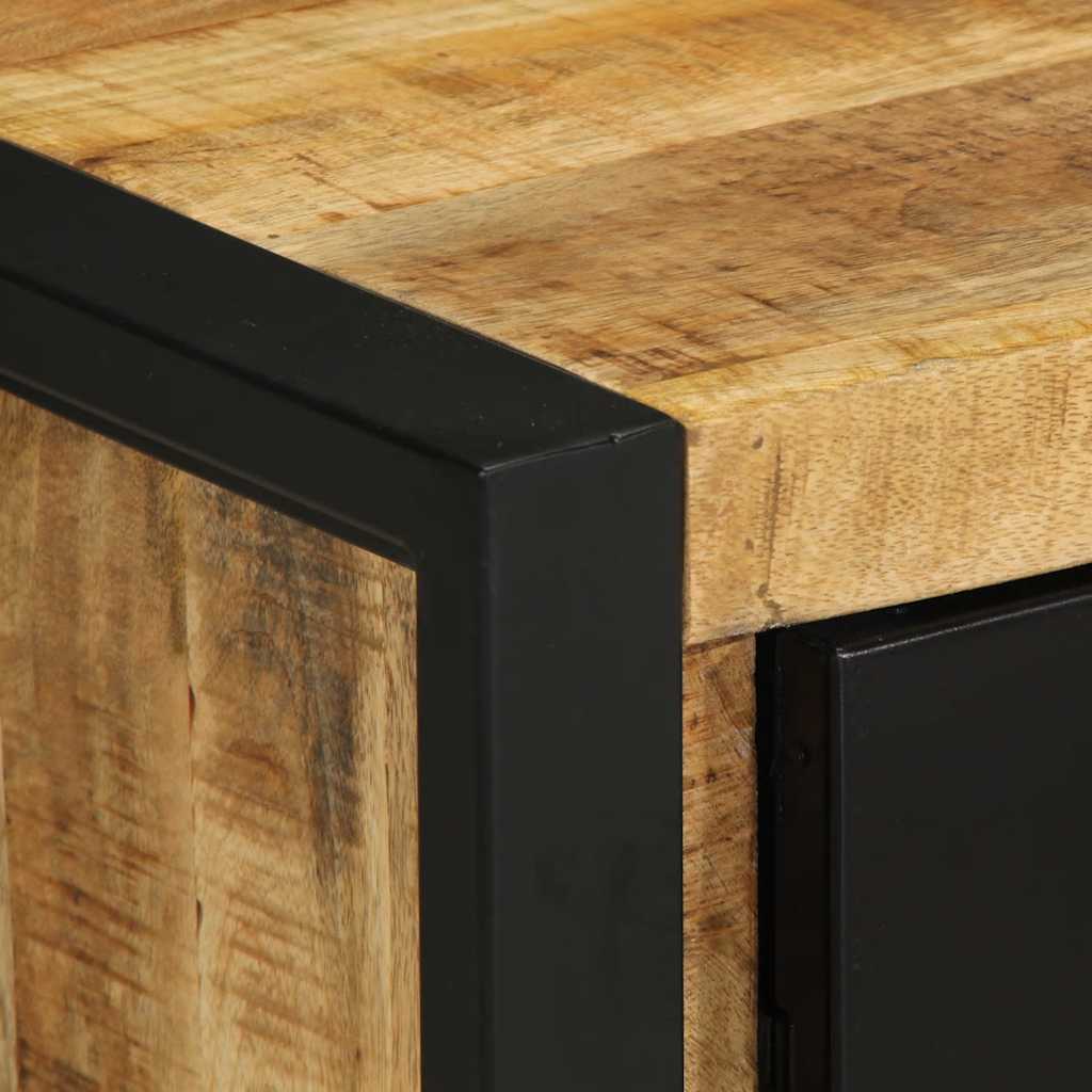 Comodini 2 pz in Legno Massello di Mango Grezzo