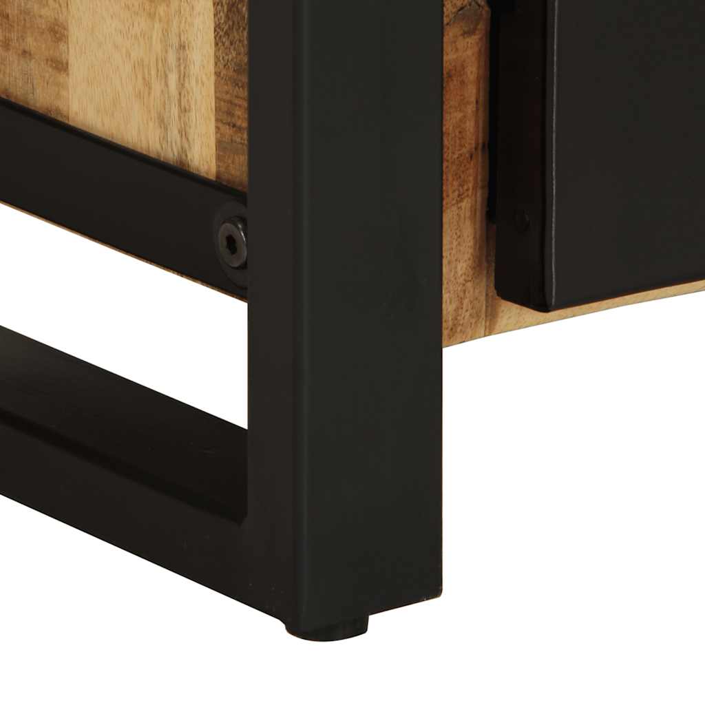 Comodini 2 pz in Legno Massello di Mango Grezzo
