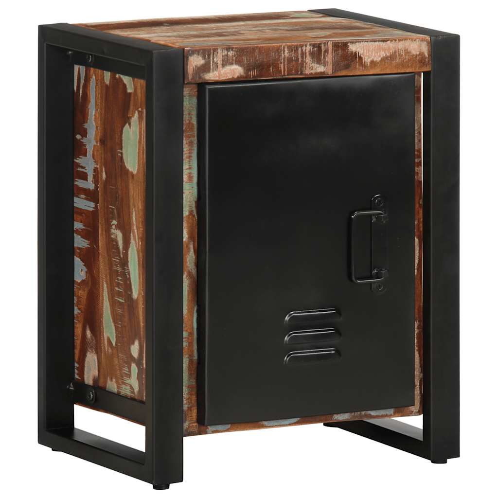 Comodino Multicolore 40x30x51 cm in Legno Massello Recupero
