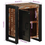 Comodino Multicolore 40x30x51 cm in Legno Massello Recupero