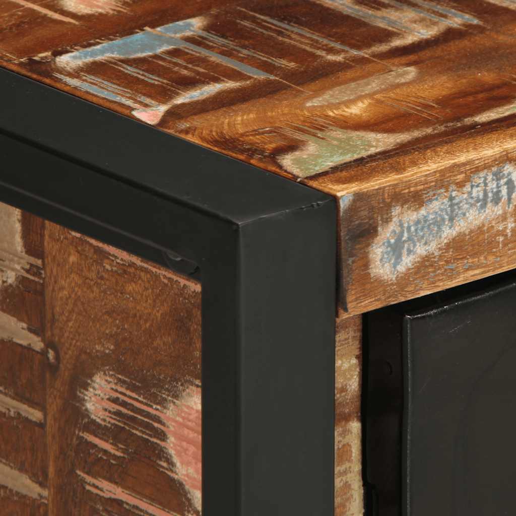 Comodino Multicolore 40x30x51 cm in Legno Massello Recupero
