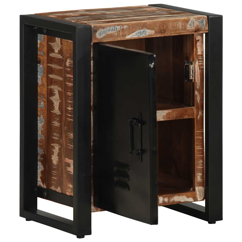Comodini 2 pz Multicolore in Legno Massello di Mango Grezzo