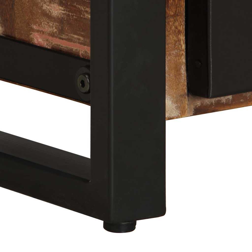Comodini 2 pz Multicolore in Legno Massello di Mango Grezzo