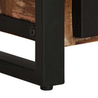 Comodini 2 pz Multicolore in Legno Massello di Mango Grezzo
