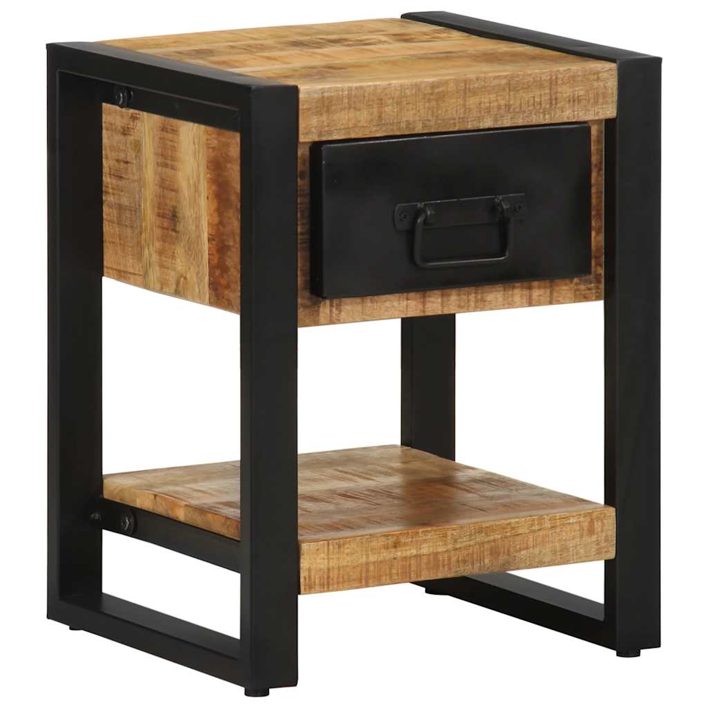 Comodino 35x34x45 cm in Legno Massello Mango Grezzo