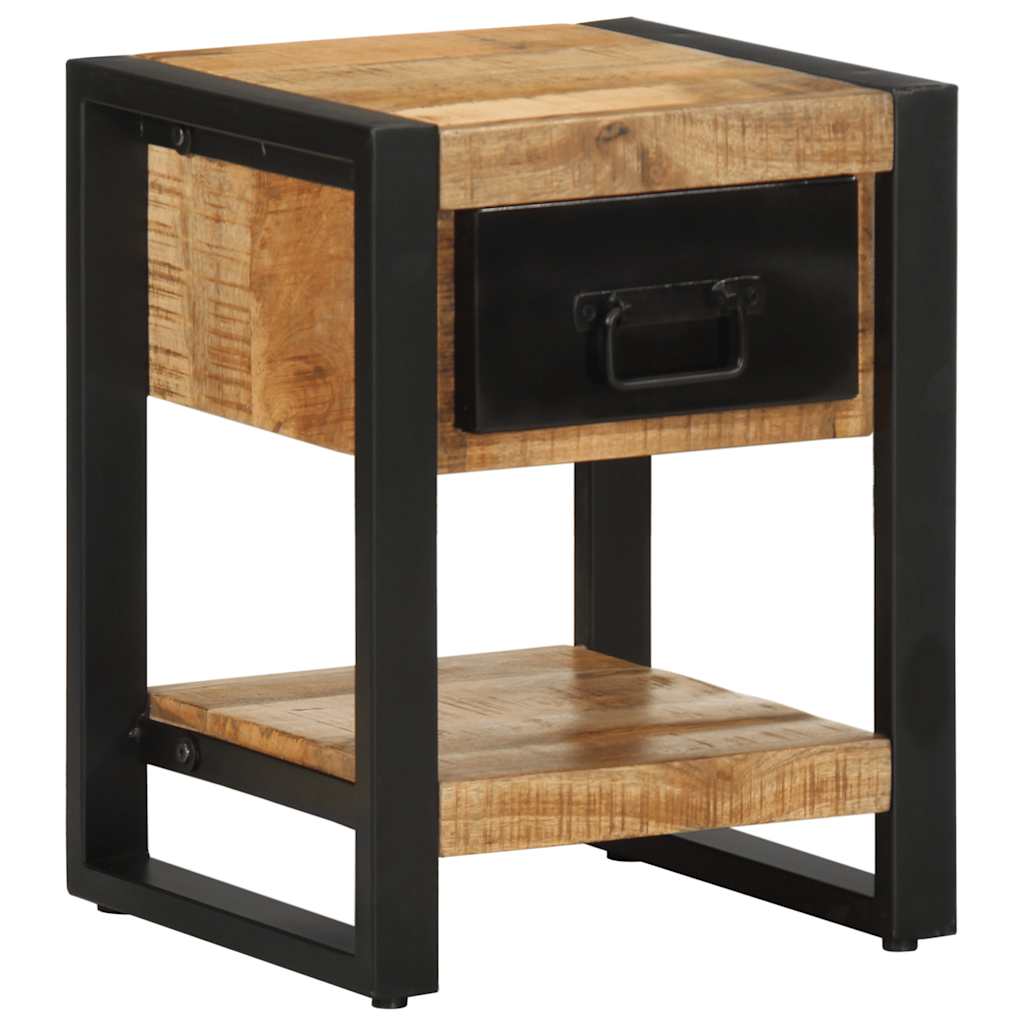 Comodino 35x34x45 cm in Legno Massello Mango Grezzo