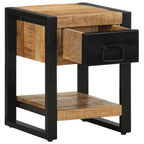 Comodino 35x34x45 cm in Legno Massello Mango Grezzo