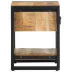Comodino 35x34x45 cm in Legno Massello Mango Grezzo