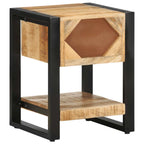 Comodino 35x34x45 cm in Legno Massello Mango Grezzo