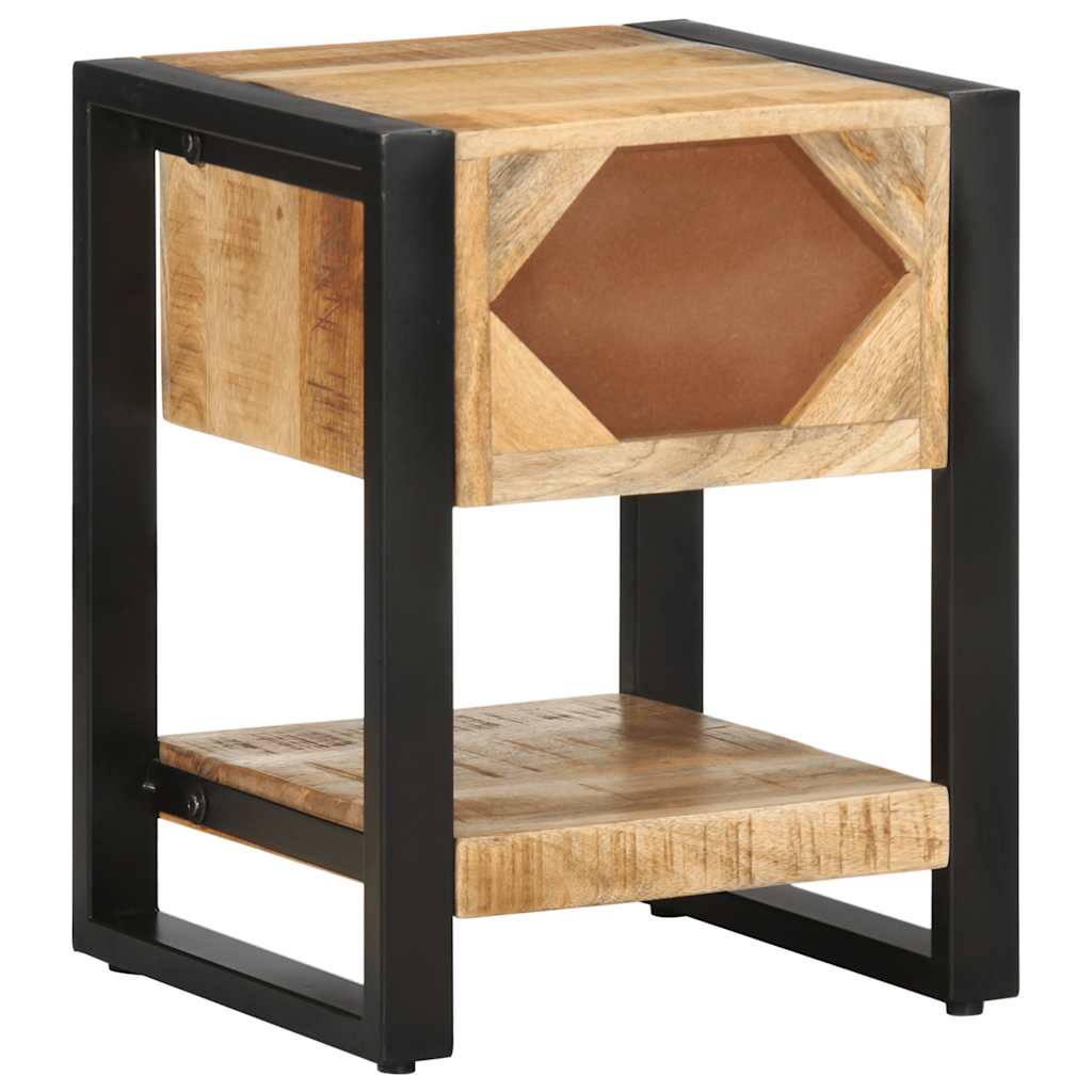 Comodino 35x34x45 cm in Legno Massello Mango Grezzo