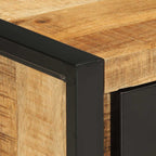 Comodino 35x34x45 cm in Legno Massello Mango Grezzo