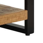 Comodino 35x34x45 cm in Legno Massello Mango Grezzo