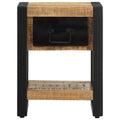 Comodini 2 pz in Legno Massello di Mango Grezzo