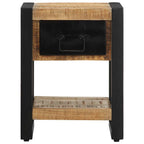 Comodini 2 pz in Legno Massello di Mango Grezzo