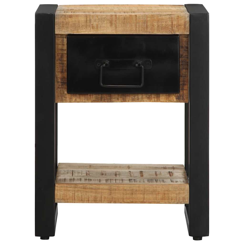 Comodini 2 pz in Legno Massello di Mango Grezzo