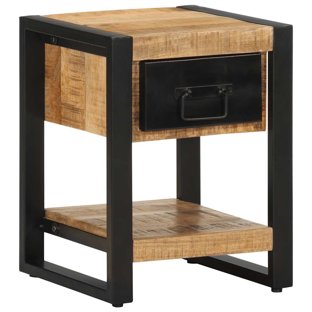 Comodini 2 pz in Legno Massello di Mango Grezzo