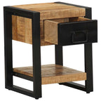 Comodini 2 pz in Legno Massello di Mango Grezzo