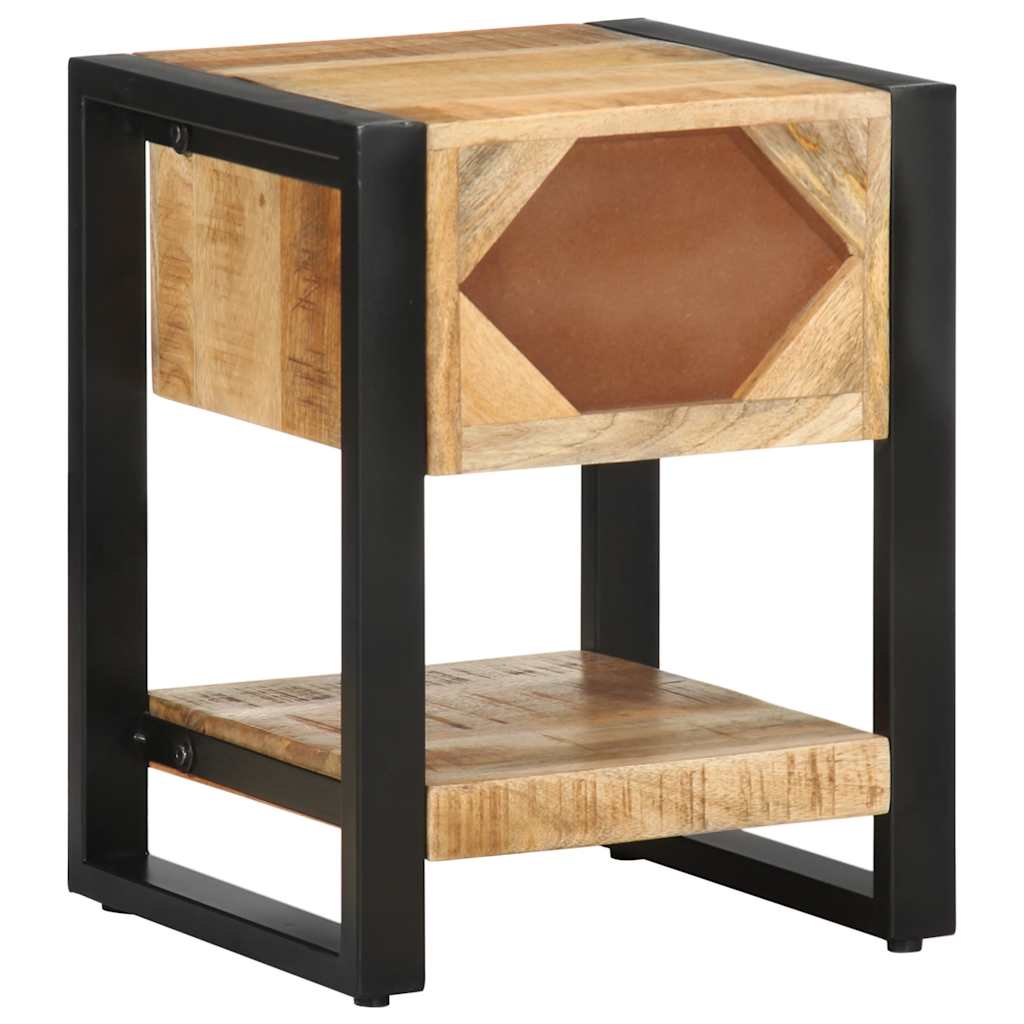 Comodini 2 pz in Legno Massello di Mango Grezzo