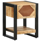 Comodini 2 pz in Legno Massello di Mango Grezzo