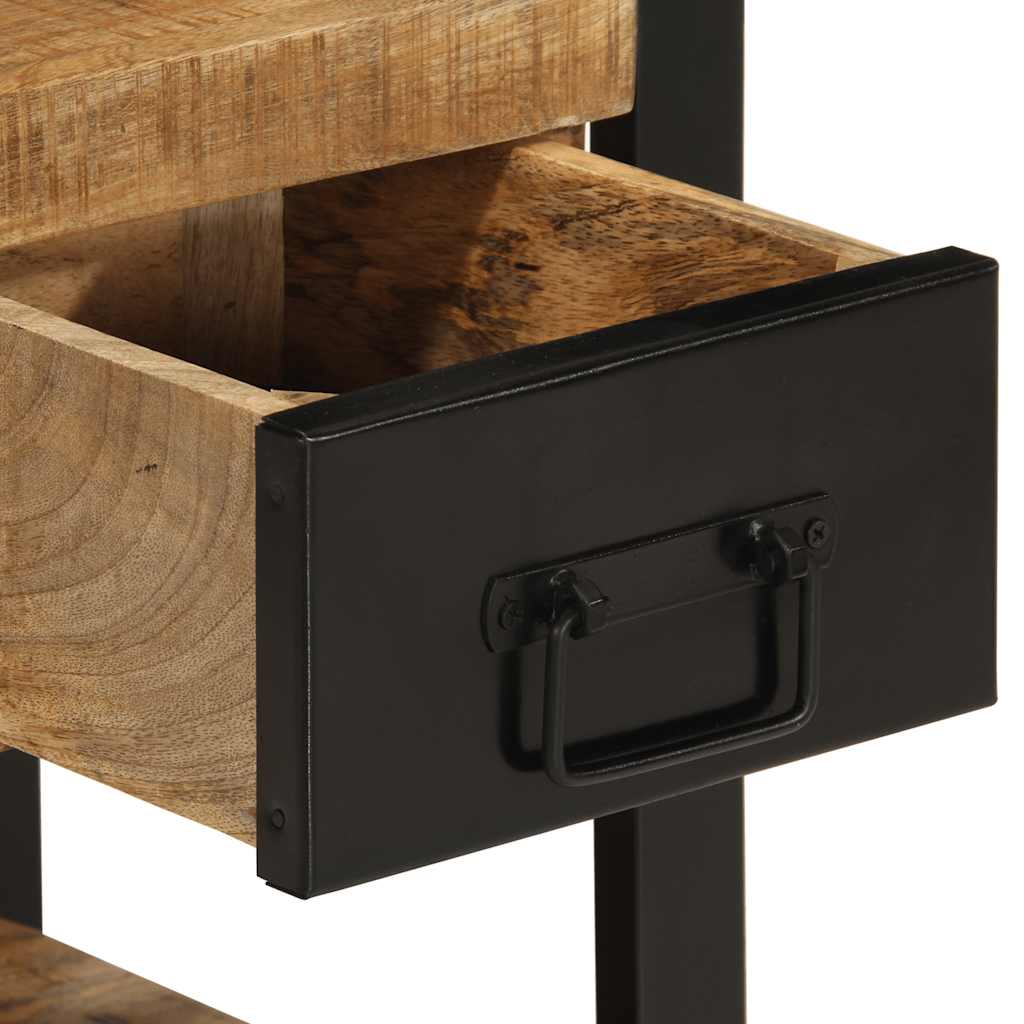 Comodini 2 pz in Legno Massello di Mango Grezzo