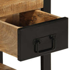 Comodini 2 pz in Legno Massello di Mango Grezzo