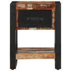 Comodino Multicolore 35x34x45 cm in Legno Massello Recupero