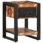 Comodino Multicolore 35x34x45 cm in Legno Massello Recupero