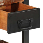 Comodino Multicolore 35x34x45 cm in Legno Massello Recupero